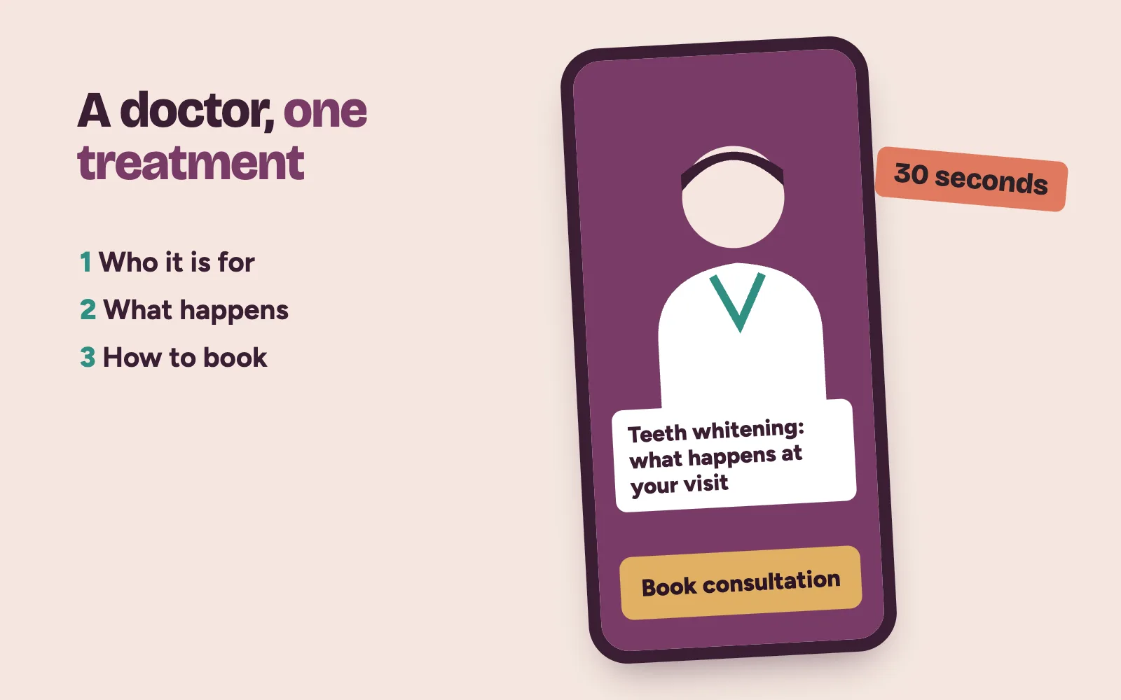 A doctor-led Instagram reel explaining one treatment, with a book consultation button