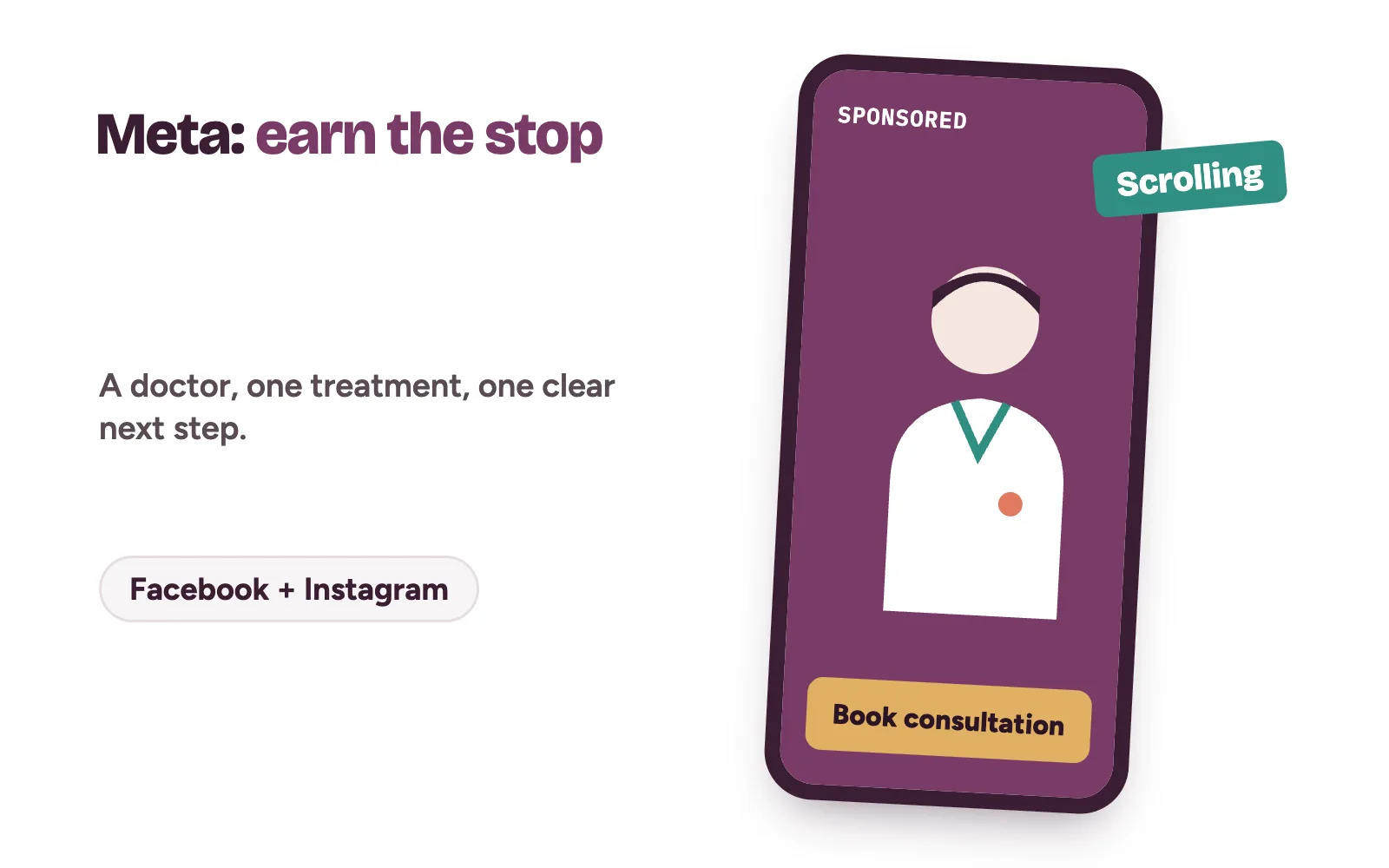Social media ads for clinics on Facebook and Instagram: a doctor-led video ad with a book consultation button